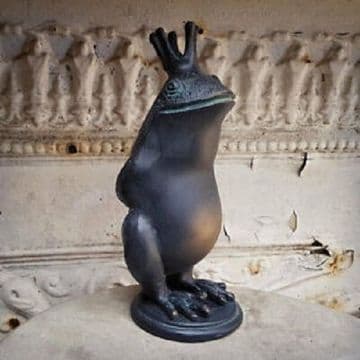 Antique Bronzed - Prince Frog - Garden Sculpture -16cm