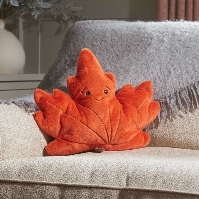 Autumn - The soft Cuddly Maple Leaf Cushsion.