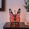 Beautiful Glass Butterfly Tealight Holder/ Oil Burner  - Pink.