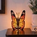 Beautiful Glass Butterfly Tealight Holder/Oil Burner  - Sunset.