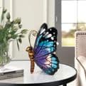 Beautiful Glass Butterfly Tealight Holder/Oil Burner - Teal.