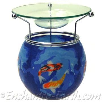 Benaya- Hand Crafted Light Glass Nightlight & Oil Burner- Koi Fish
