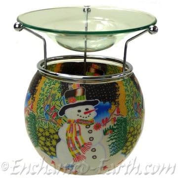 Benaya- Hand Crafted Light Glass Nightlight & Oil Burner- The Snowman Chorus