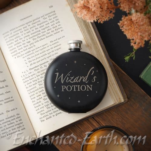 Black Wizards Potion Hip Flask - 10.3cm - Gift Boxed.