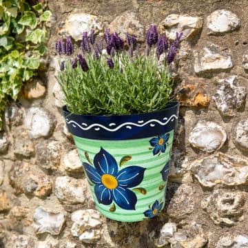 Blue Floral - Wall Planter 25cm - Made From Recycled Plastic