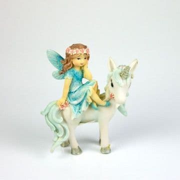 Blue Flower Fairy & Unicorn - 10cm