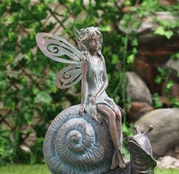 Bronze effect fairy on a Large Snail -