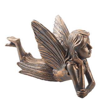 Bronze Effect Lying Garden Fairy - 24cm