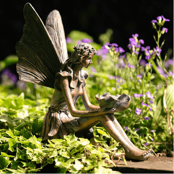 Bronze Effect Sitting Fairy - 30cm