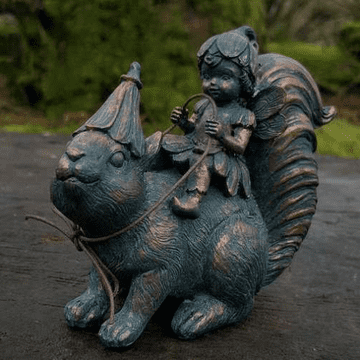 Bronze Fairy & Squirrel - 11cm