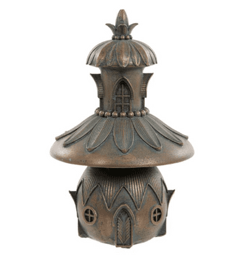 Bronze Squash Fairy House - Antique Bronzed Resin Garden Ornament - 19cm