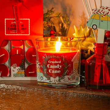 Candy Cane Lane Scented Candle - Crushed Candy Canes - 350g