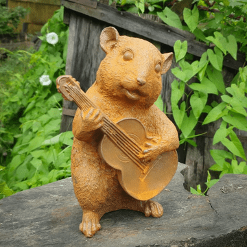 Cast Iron Musical Mice - Mouse with guitar - 19cm