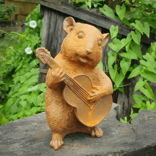 Cast Iron Musical Mice - Mouse with guitar - 19cm.