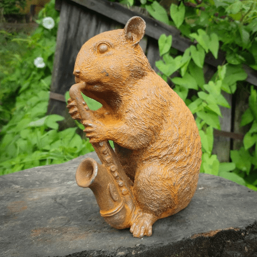 Cast Iron Musical Mice - Mouse with Saxophone - 18.5cm.