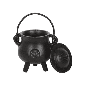 Cast Iron Witches Cauldron with Pentagram - 7cm