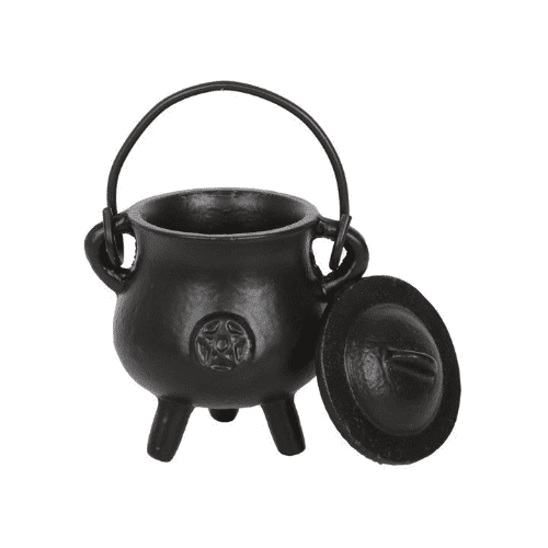 Cast Iron Witches Cauldron with Pentagram - 7cm.