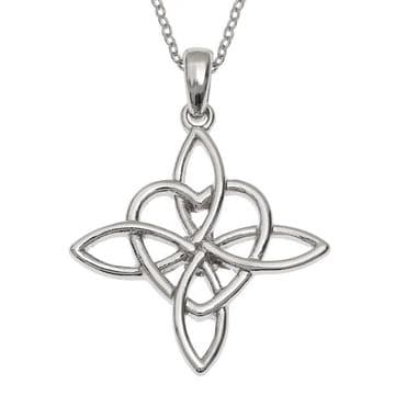 Celtic Good Luck Knot of Love - Silver Pendent & Necklace