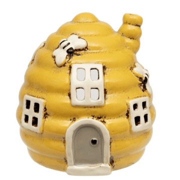 Ceramic  Bee Skep Tea Light Holder - 13cm