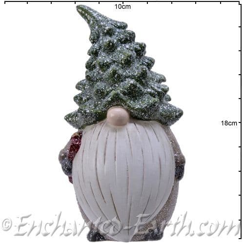 Ceramic Christmas Tree Gonk - Callam holding a parcel- 19cm.