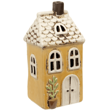 Ceramic Cottage - Yellow Cosy Cottage Tea light House - 17cm