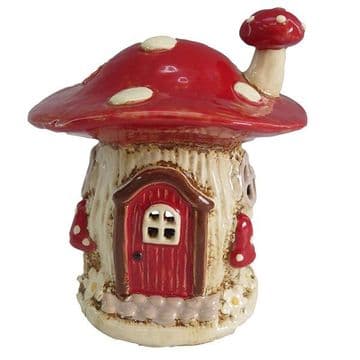 Ceramic Country Cottage Toadstool Cottage - 13cm - Tea light house