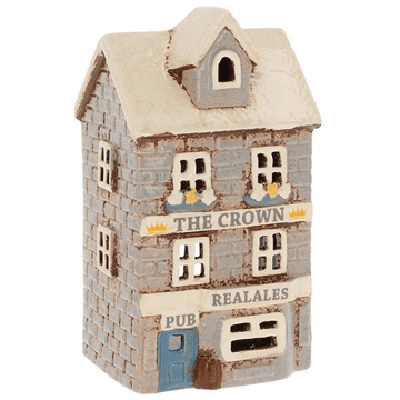 Ceramic Crown Pub - Tea light House - 17cm