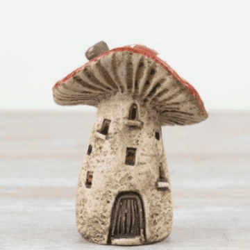 Ceramic  Forest Mushroom Fairy House - 13cm