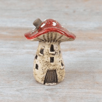 Ceramic  Forest Mushroom Fairy House - 9cm