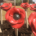 Ceramic Hand Painted Poppies - Two sizes to choose from.