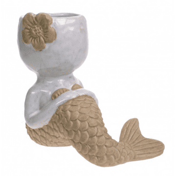 Ceramic Mermaid Sitting Planter - 17cm