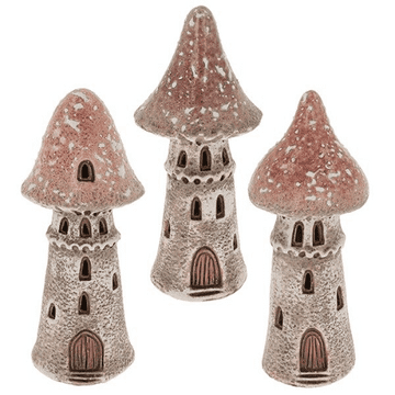 Ceramic Pink Forest Mushroom House - 3 to choose  from- 20cm