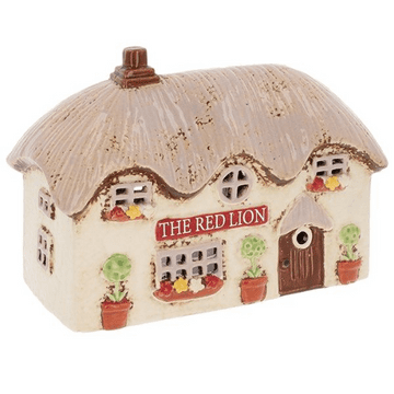 Ceramic Red Lion Pub -   Tea light House - 17cm
