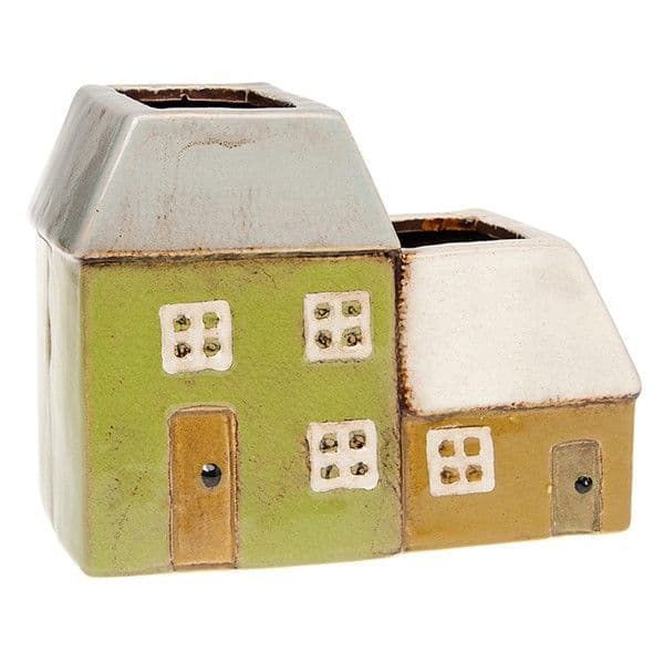 Ceramic - Village Pottery - Double Cottage Planter - 14cm.