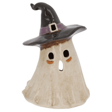 Ceramic Village Pottery Ghost - Tealight Holder (purple trim)