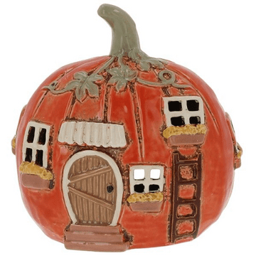 Ceramic Village Pottery - Pumpkin Hpouse- Tealight House