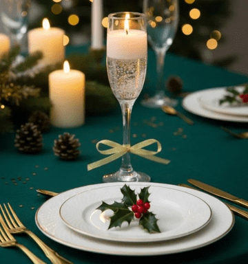 Champagne Glass Gel Candle with Gold Star - 22cm
