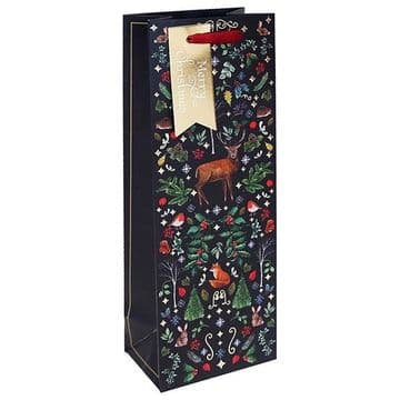 Christmas Gift Bag -  The Festive Woodland  -Bottle Bag