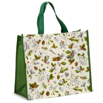 Christmas Winter Botanical - Reusable Shopping Bag - Made from recyled plastic