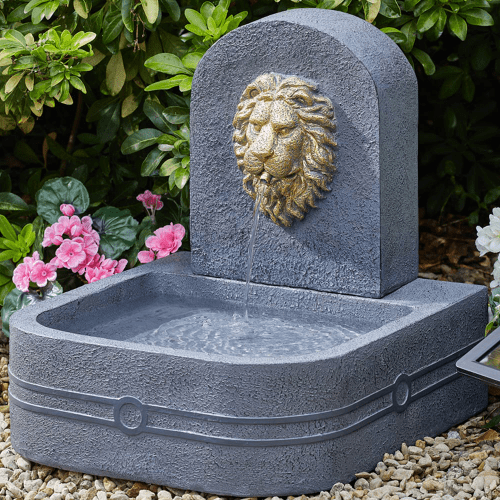 Classic Country Garden Lion Head - Garden Fountain - Solar.