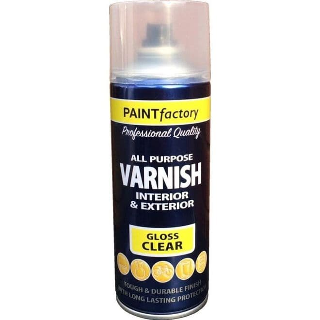 Clear all purpose  waterproof Varnish - Perfect for use with our Minis & Wind spinners - 250ml Spray.