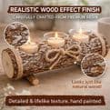 Country Cabin - Wooden Log  Triple Tea light holder.