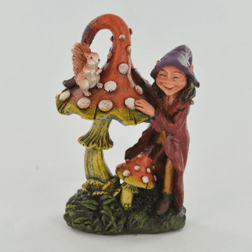 Countryside Elves - The Magical Mushroom Elf - with Mushroom & squirrel