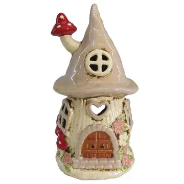 Cream Ceramic Toadstool Cosy Cottage - 18cm