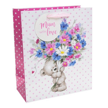 Cute Bear - love you mum Gift Bag - Medium