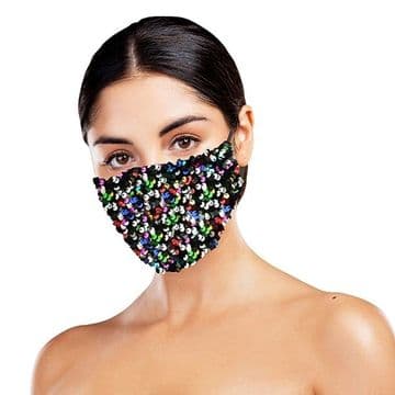 Dazzle - Multi - Colour - Face mask with sequins - Party Face Mask /Face Covering