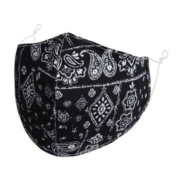 Designer Cotton Face Mask - White Paisley - Face Covering - Reusable