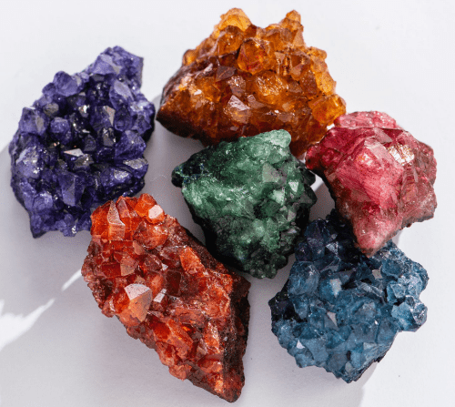 Dyed Amethyst Quartz Crystal Pieces - Mixed Colours.