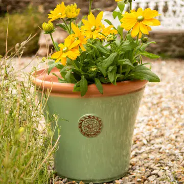 Eco Chatsworth Planter - Recycled Plastic - Sage Green - Large 35cm