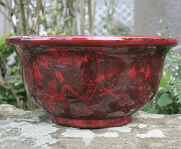 Eco Garden Glazed Planter Bowl/Mini Pond - Ruby Red- 40cm